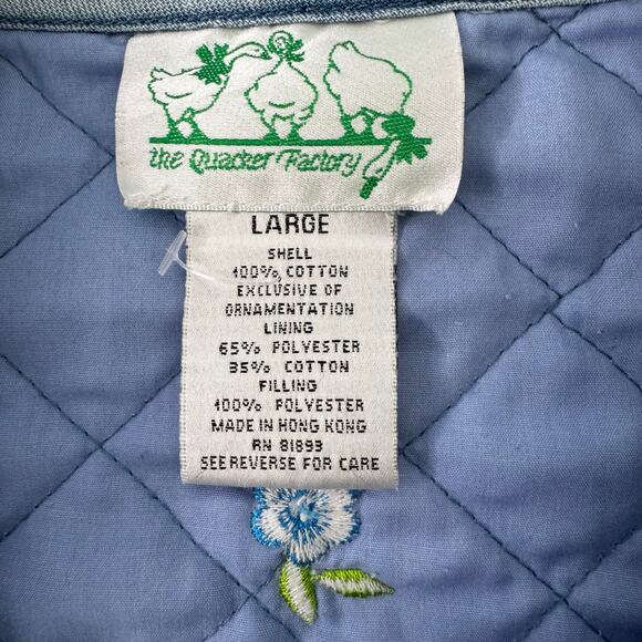 Vtg CAT Quacker Factory Jacket Womens L Quilted Embroidery Grannycore (READ) - Picture 8 of 10